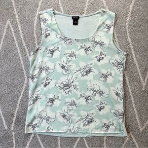Ann Taylor Factory Mint Floral Sleeveless Blouse